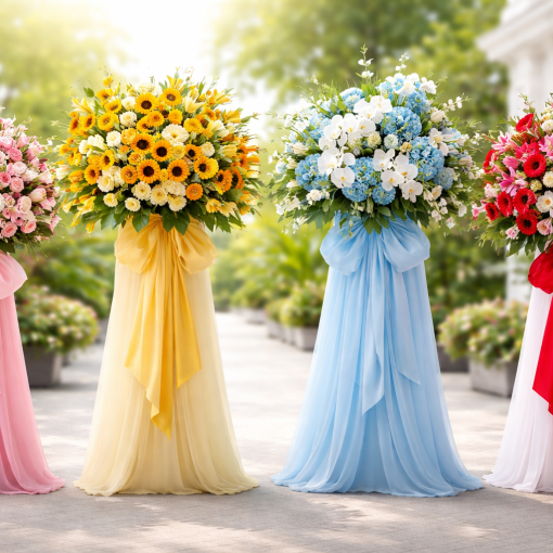 Lời chúc khai trương trên lẵng hoa ý nghĩa và cách viết