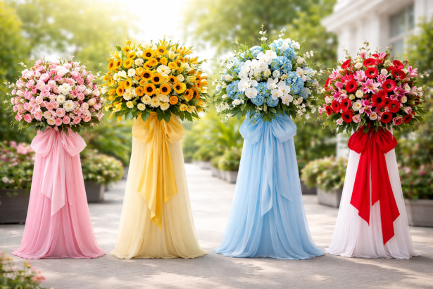 Lời chúc khai trương trên lẵng hoa ý nghĩa và cách viết